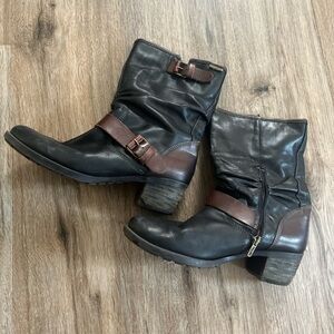 Pikolinos Size 9 Black and Brown Women's Moto Boots